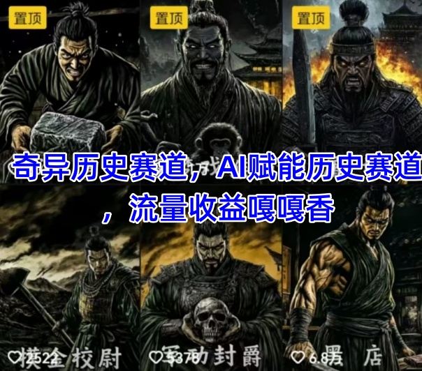 抖音奇异历史赛道，AI赋能历史赛道，流量收益嘎嘎香，狂撸伙伴计划星浩好项目网-专注分享网络创业项目落地实操课程 – 全网首发_高质量创业项目输出星浩好项目网