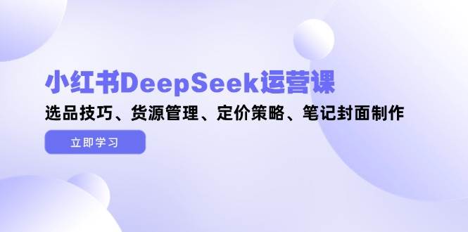小红书DeepSeek运营课，选品技巧、货源管理、定价策略、笔记封面制作星浩好项目网-专注分享网络创业项目落地实操课程 – 全网首发_高质量创业项目输出星浩好项目网