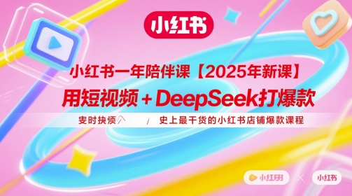小红书一年陪伴课【2025年新课】，用短视频+deepSeek打爆款，史上最干货的小红书店铺爆款课程星浩好项目网-专注分享网络创业项目落地实操课程 – 全网首发_高质量创业项目输出星浩好项目网