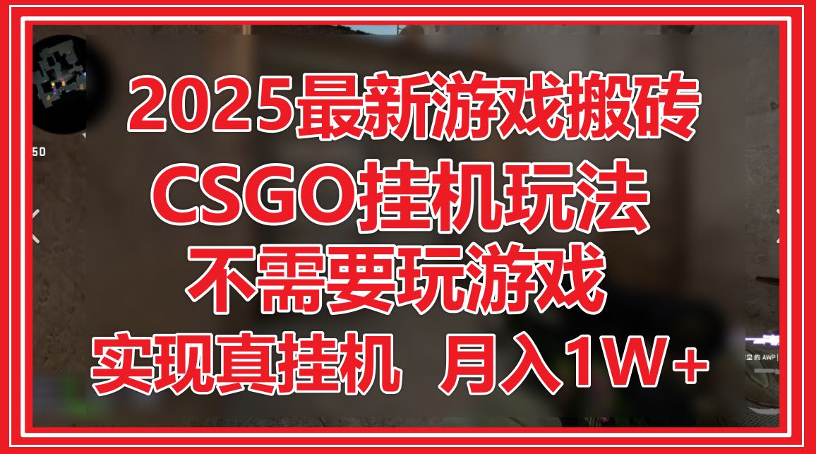 2025最新游戏搬砖,CSGO挂机,不需要玩游戏,实现真挂机,月入1W+星浩好项目网-专注分享网络创业项目落地实操课程 – 全网首发_高质量创业项目输出星浩好项目网