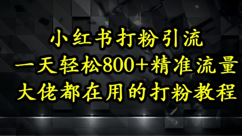 小红书打粉引流，一天轻松500+精准流量，大佬都在用的打粉教程星浩好项目网-专注分享网络创业项目落地实操课程 – 全网首发_高质量创业项目输出星浩好项目网