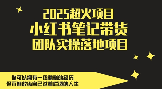 2025超火项目，副业最佳选择，小红书笔记带货团队实操落地项目，，轻松日入5张星浩好项目网-专注分享网络创业项目落地实操课程 – 全网首发_高质量创业项目输出星浩好项目网