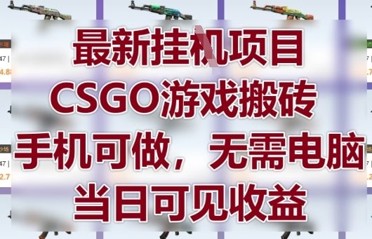 最新挂G项目，CSGO游戏搬砖，手机可做，无需电脑，当日见收益【揭秘】星浩好项目网-专注分享网络创业项目落地实操课程 – 全网首发_高质量创业项目输出星浩好项目网