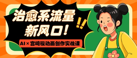 治愈系流量新风口，AI+宫崎骏动画创作实战课，从0到1打造爆款视频星浩好项目网-专注分享网络创业项目落地实操课程 – 全网首发_高质量创业项目输出星浩好项目网