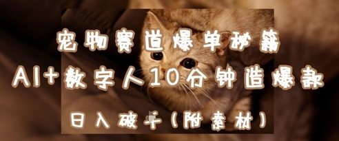 宠物赛道爆单秘籍:AI+数字人10分钟造爆款,日入1k星浩好项目网-专注分享网络创业项目落地实操课程 – 全网首发_高质量创业项目输出星浩好项目网